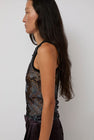 Collina Strada Lace Dachi Top in Black Watercolor Roses