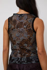 Collina Strada Lace Dachi Top in Black Watercolor Roses