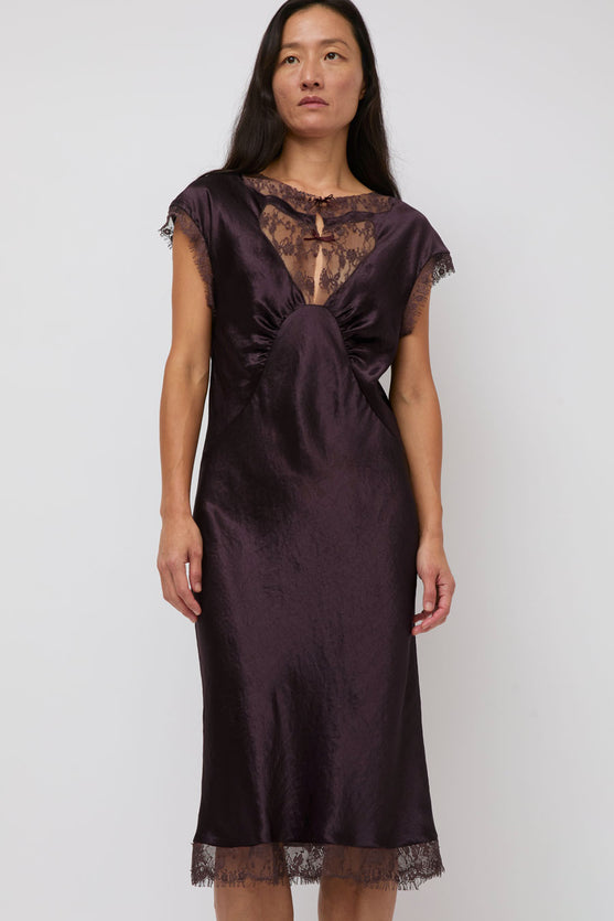 Collina Strada Waterlily Midi Dress in Chocolate