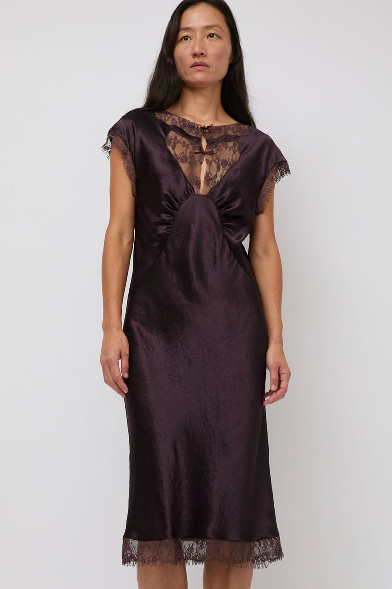 Collina Strada Waterlily Midi Dress in Chocolate