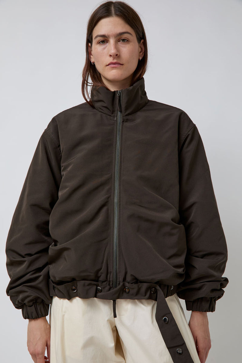 Deiji Studios Press Stud Jacket in Dark Chocolate