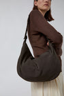 Deiji Studios Press Stud Saddle Bag in Dark Chocolate