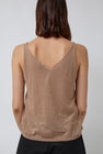Deiji Studios Rolled Knit Top in Light Brown