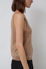 Deiji Studios Rolled Knit Top in Light Brown