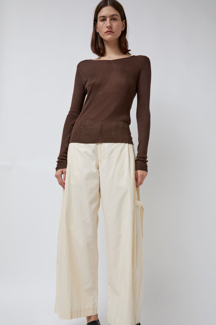 Deiji Studios Tab Pant in Off White