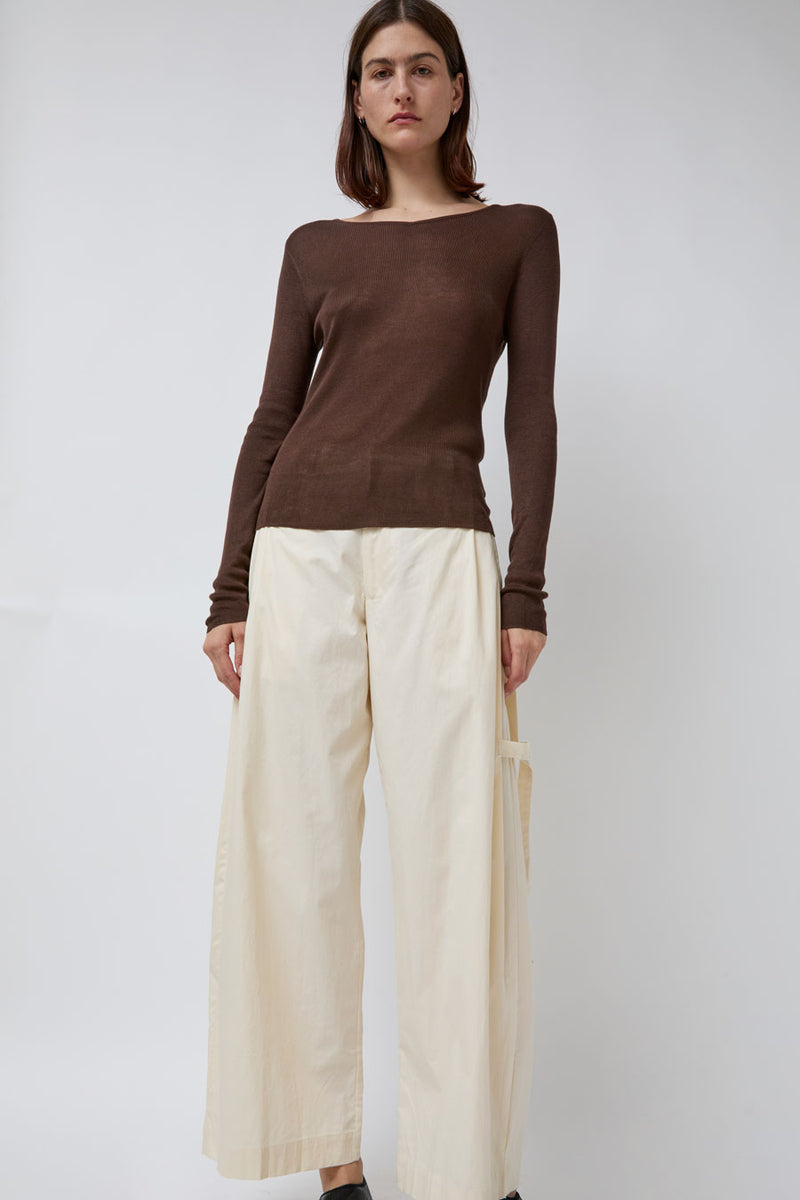 Deiji Studios Tab Pant in Off White