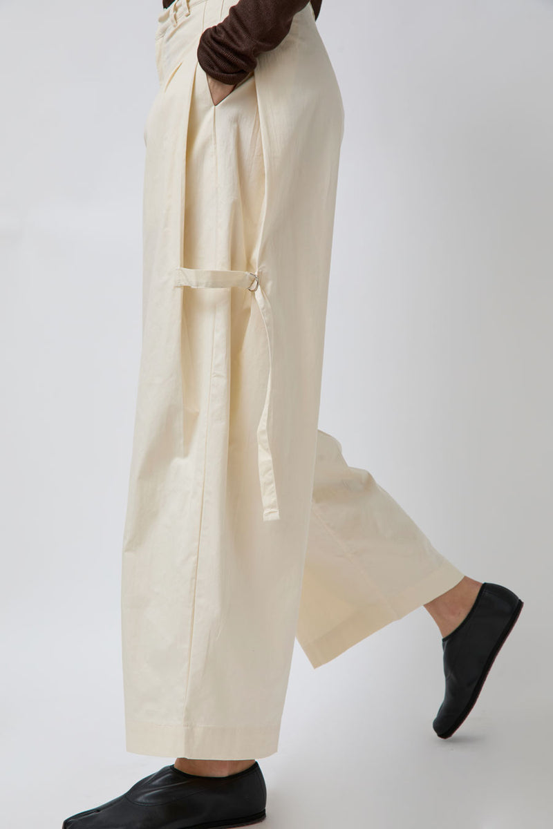 Deiji Studios Tab Pant in Off White