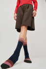 Exquisite J Colorblock Socks in Navy