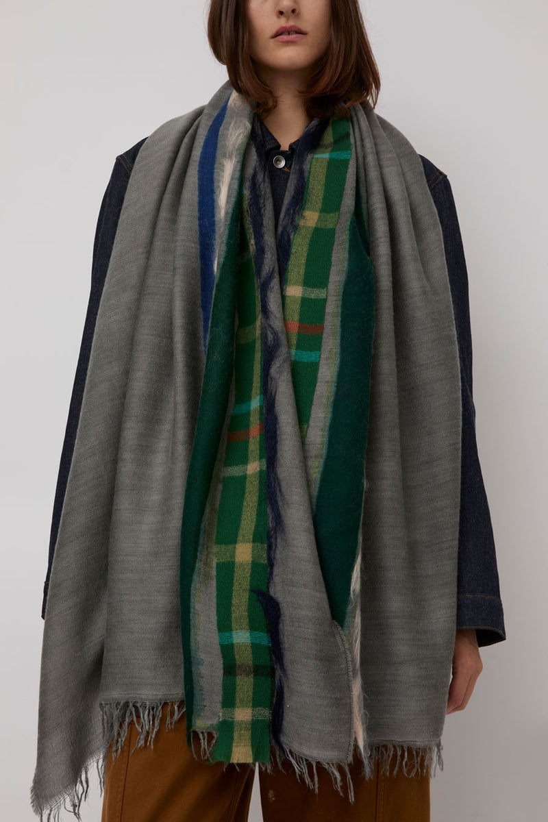 Exquisite J Hand Dyed Scarf with Stripes in Taupe