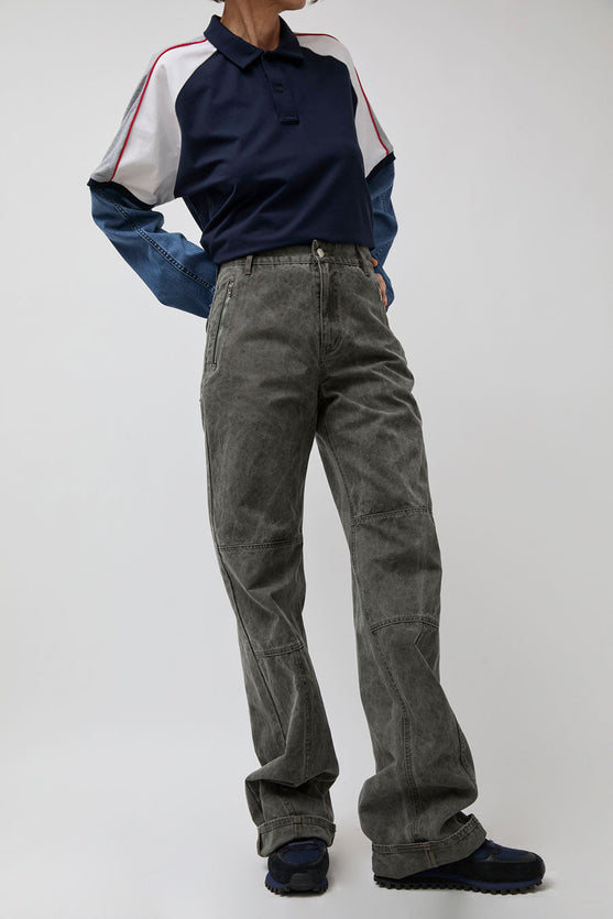 Façon Jacmin Palerma Biker Pant in Grey Olive