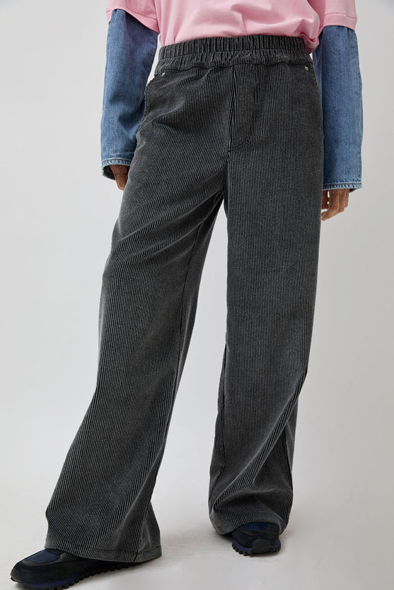 Façon Jacmin Polly Pant in Dark Grey Corduroy