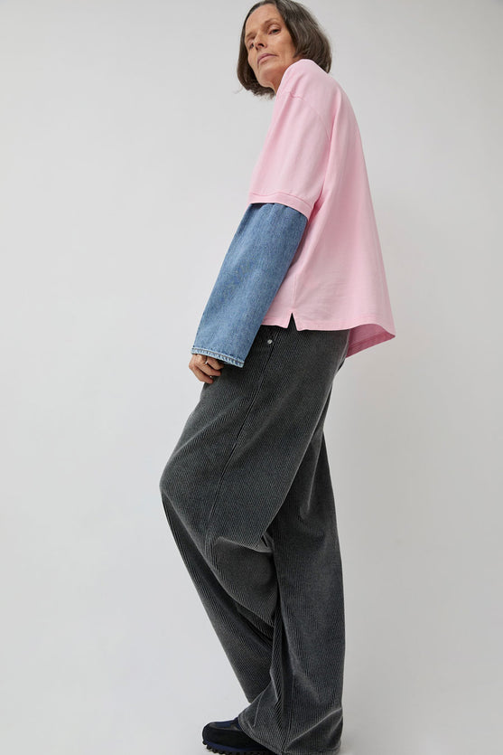 Façon Jacmin Tom Upcycling Long Sleeve Polo in Light Plain Pink