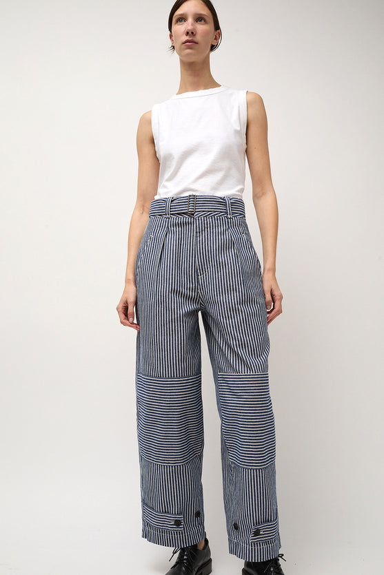 Girls of Dust Field Chino Wild Road Stripes in Blue and White