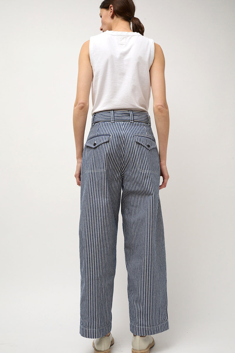 Girls of Dust Field Chino Wild Road Stripes in Blue and White