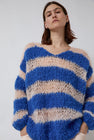 Guðrun & Guðrun Kavi Striped Sweater in Salmon and Blue Stripe