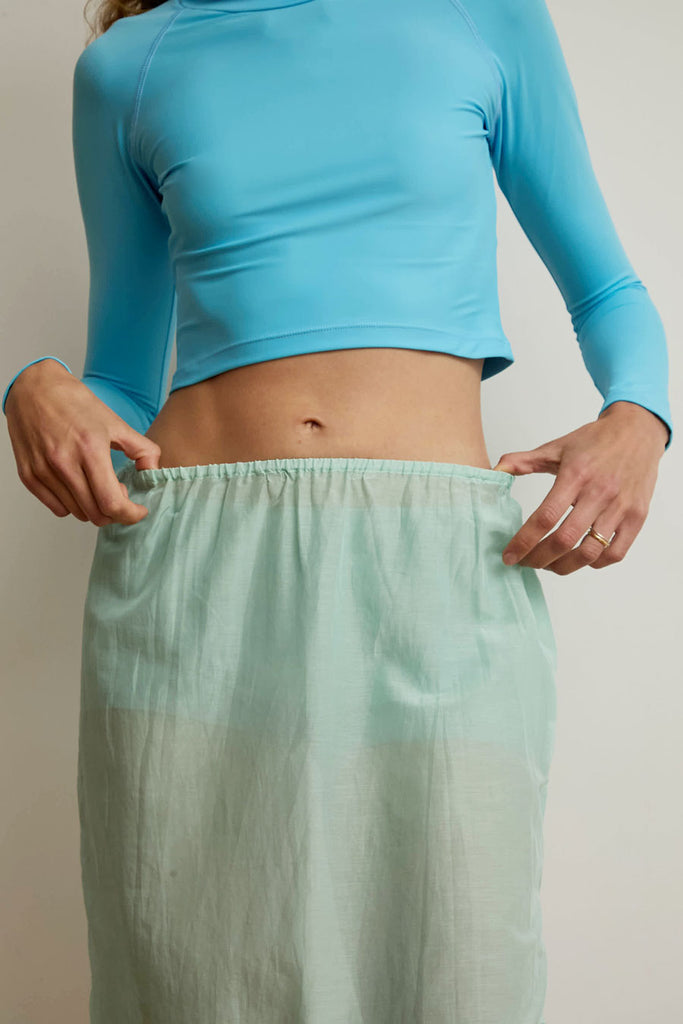 【AAKE】VOLUME MIDI SK Hakea Sheer Midi Skirt in Mint – No.6 Store