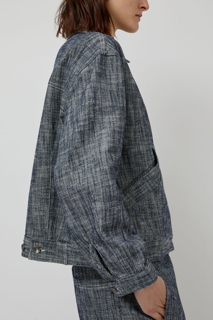 ジャケット・アウター HENRIK VIBSKOV LETTER DENIM JACKET   MM6 Henrik Vibskov Denim Jacket in Blue White Blur – No.6 Store