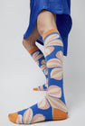 Henrik Vibskov Fuzzy Flower Femme Socks in Fuzzy Blue Orange