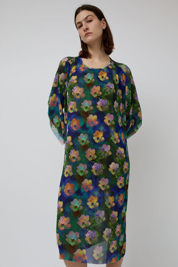 Henrik Vibskov Index Plisse Dress in Blue Water Lily Paper