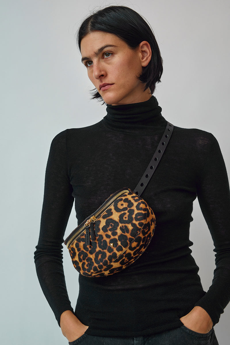 Herbert Frere Soeur La Lili Leopard Bag in Noir and Leopard