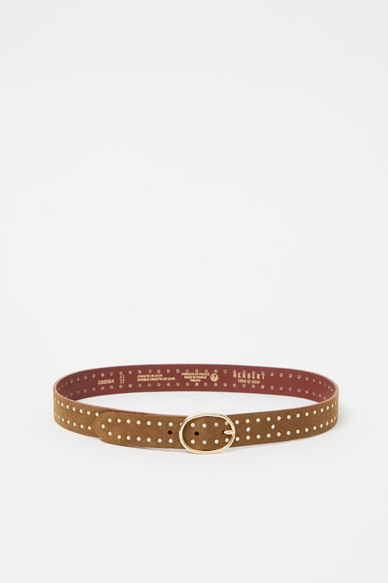 Herbert Frere Soeur La Pasha Velours Belt in Tobacco