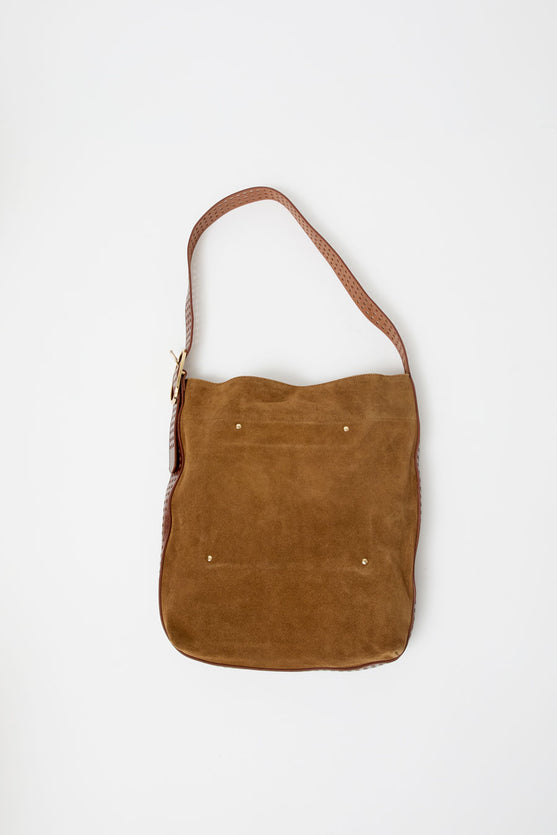 Herbert Frere Soeur Le Enzo Cran Velours Bag in Nutella and Tobacco