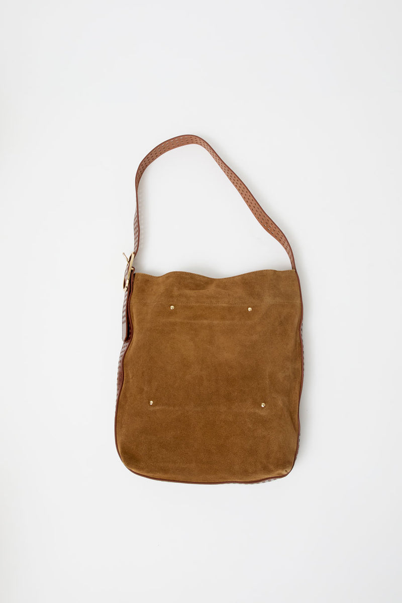 Herbert Frere Soeur Le Enzo Cran Velours Bag in Nutella and Tobacco