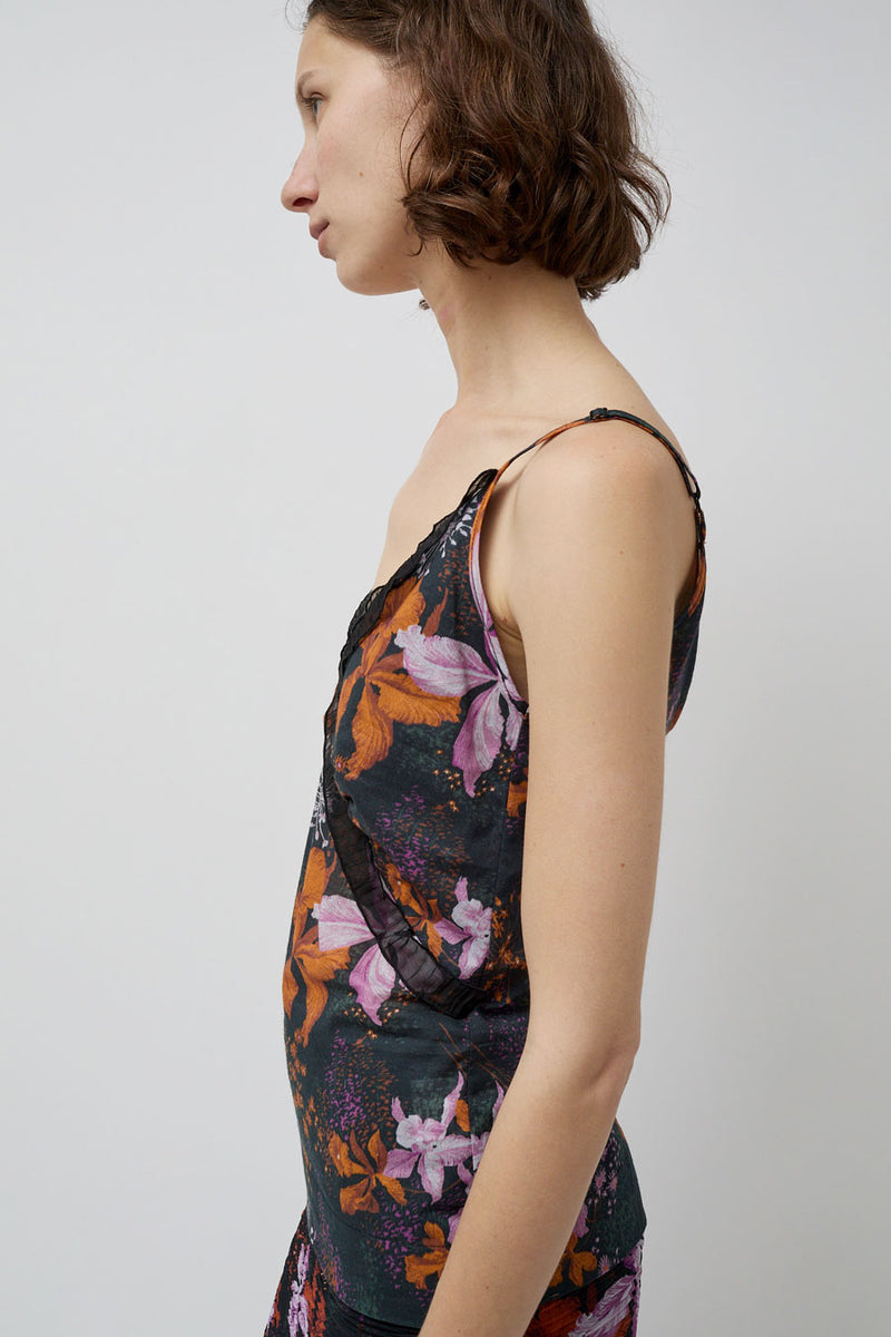 INSHADE Camisole Top in Orange and Purple Flowers
