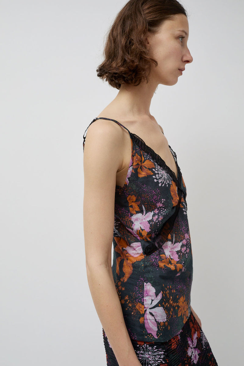 INSHADE Camisole Top in Orange and Purple Flowers