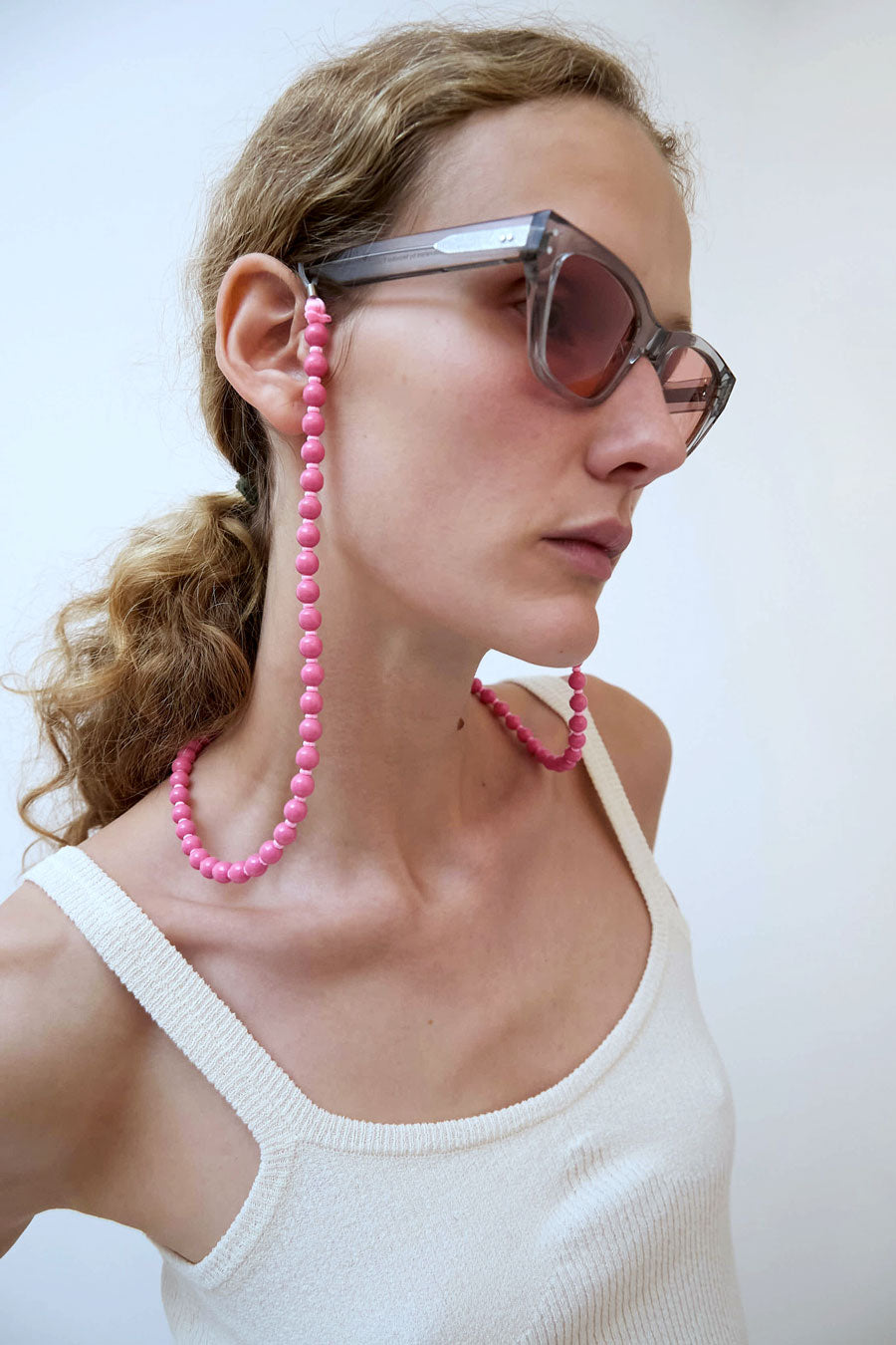 Ina Seifart Brillenkette Glasses Chain in Rose with Rose Thread