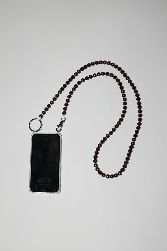 Ina Seifart Handykette Iphone Necklace in Brown with White Thread
