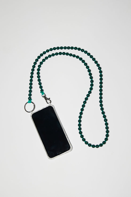 Ina Seifart Handykette Iphone Necklace in Dark Green with Green Thread