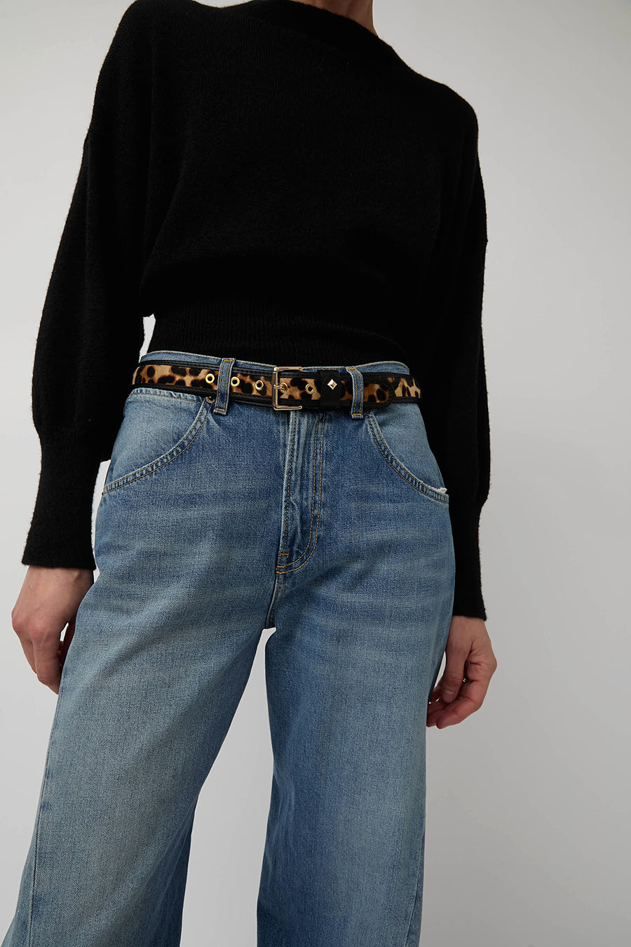 Herbert Frere Soeur La Turenne Leopard Gansée Belt in Leopard Noir