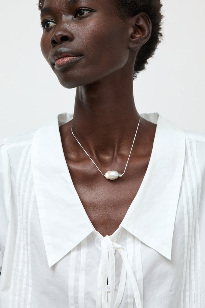 Le Chic Radical Baroque Pearl Choker in Silver – No.6 Store