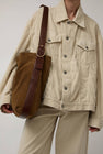 Herbert Frere Soeur Le Enzo Cran Velours Bag in Nutella and Tobacco