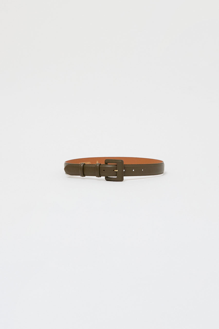 Maison Boinet Covered Buckle Leather Belt in Truffle