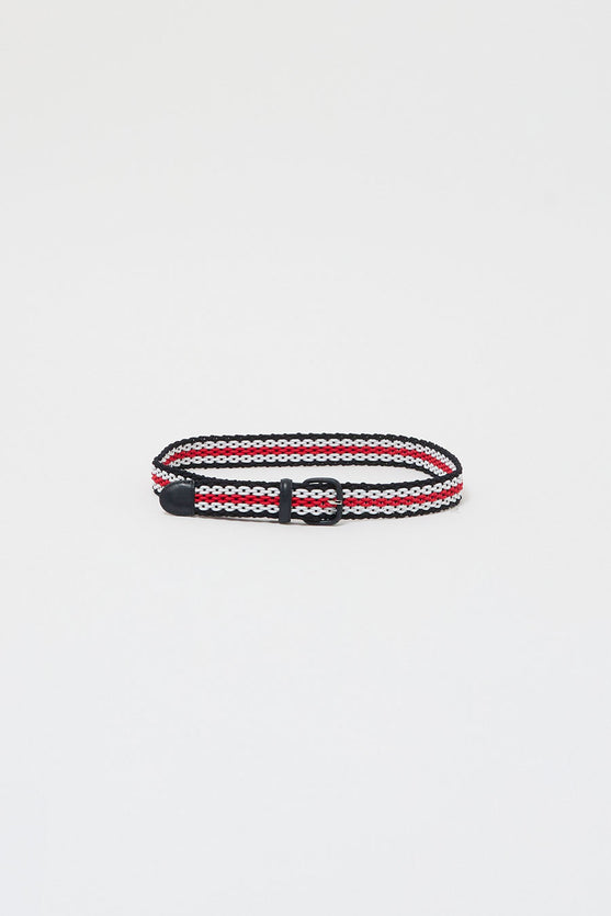 Maison Boinet Hand Braided Belt in Black White and Red