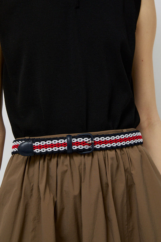 Maison Boinet Hand Braided Belt in Black White and Red