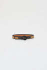 Maison Boinet Nappa and Linen Belt in Camel and Navy