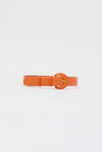 Maison Boinet Round Covered Buckle Leather Belt in Mandarine