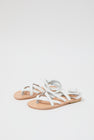 Maria Farro Delphi Sandal in White with Natural Sole