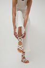 Maria Farro Delphi Sandal in White with Natural Sole
