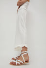 Maria Farro Delphi Sandal in White with Natural Sole