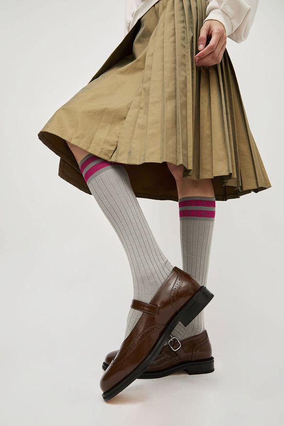 Maria La Rosa Bio Cotton Tube Socks in Steel