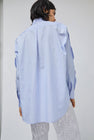 Marios Swing Shirt in Stripe White and Light Blue