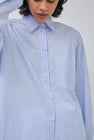 Marios Swing Shirt in Stripe White and Light Blue