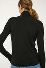 Mijeong Park Roll Neck Jersey Top in Black
