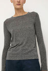Mijeong Park Wool Tencel Crew Neck Top in Heather Gray
