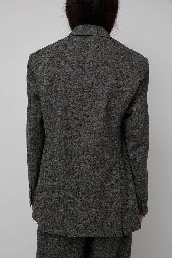 Mijeong Park Wool Blend Oversized Jacket in Gray