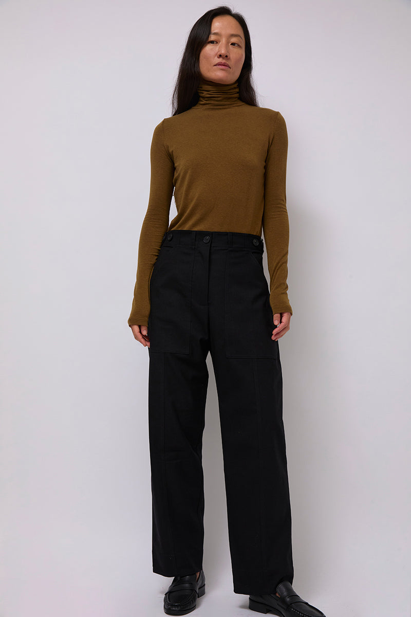 Mijeong Park Wool Blend Workwear Pants in Navy